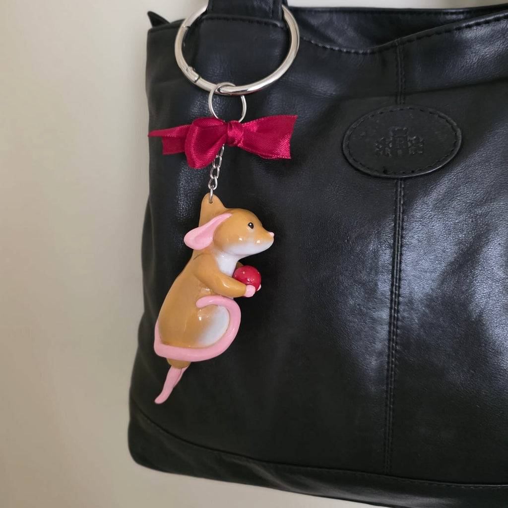 Strawberry Mouse Bag Charm