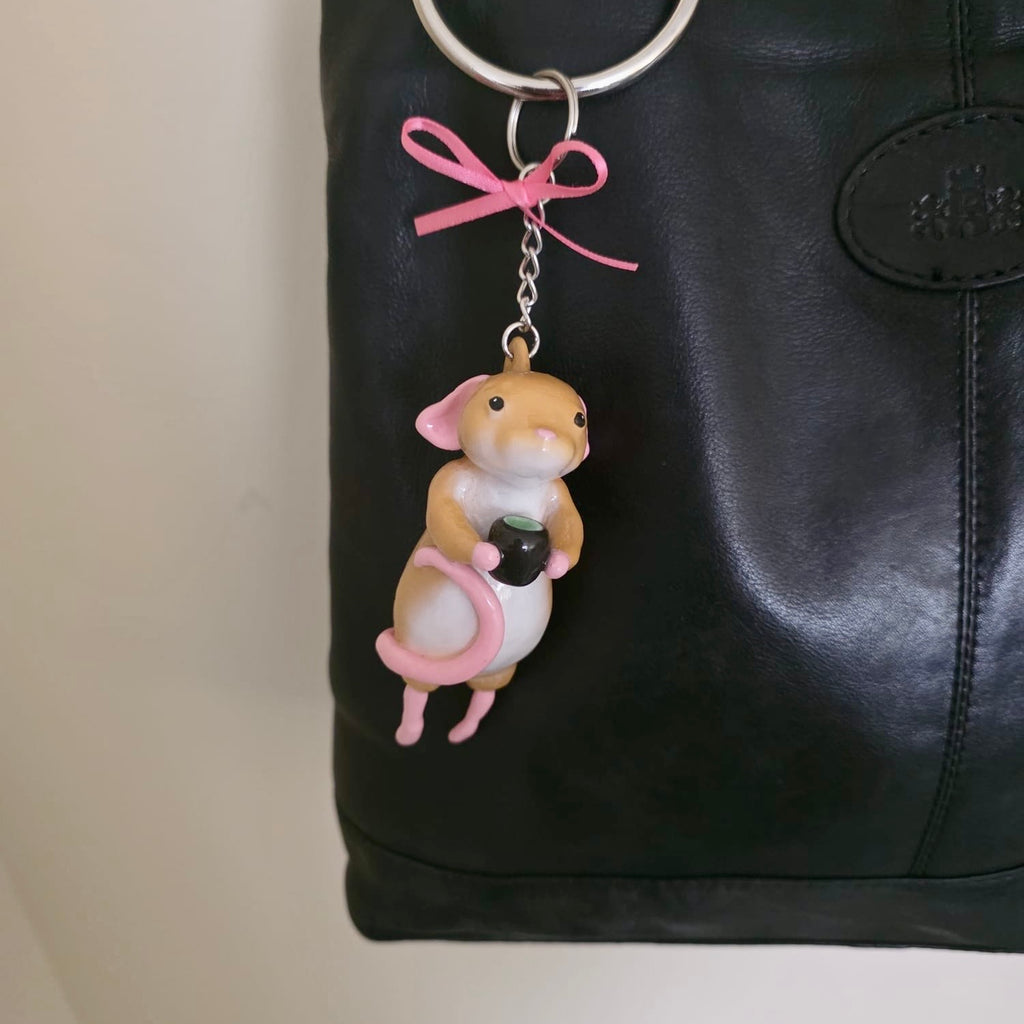 Matcha Mouse Bag Charm