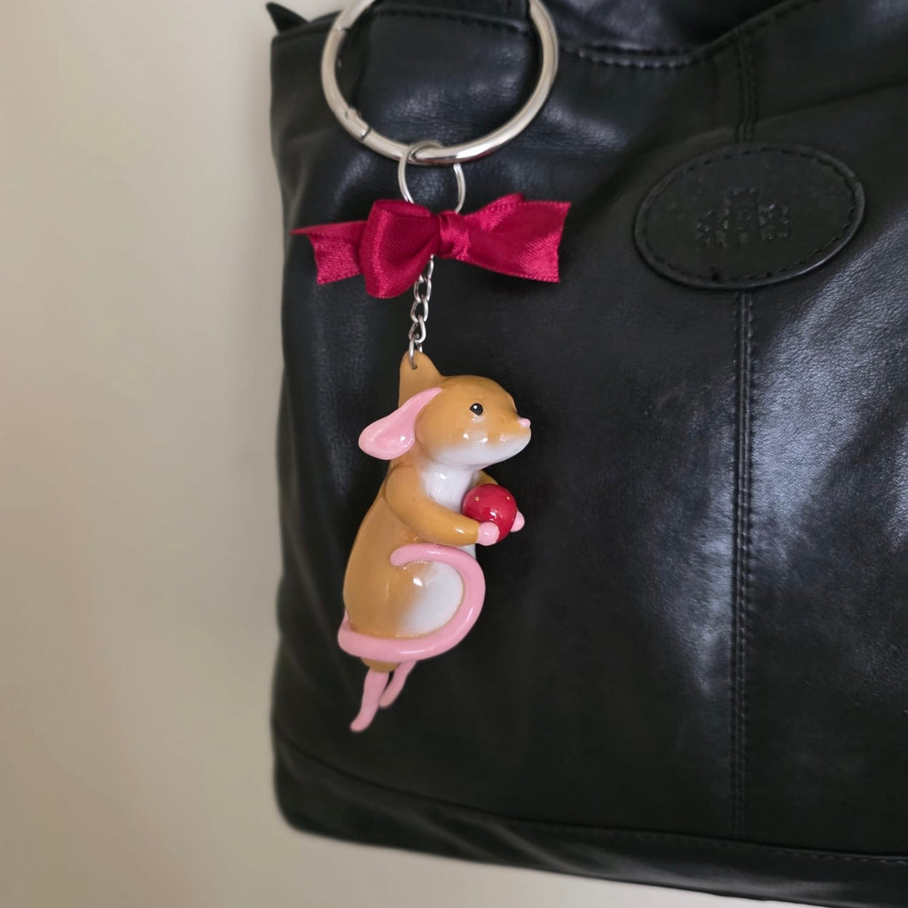 Strawberry Mouse Bag Charm
