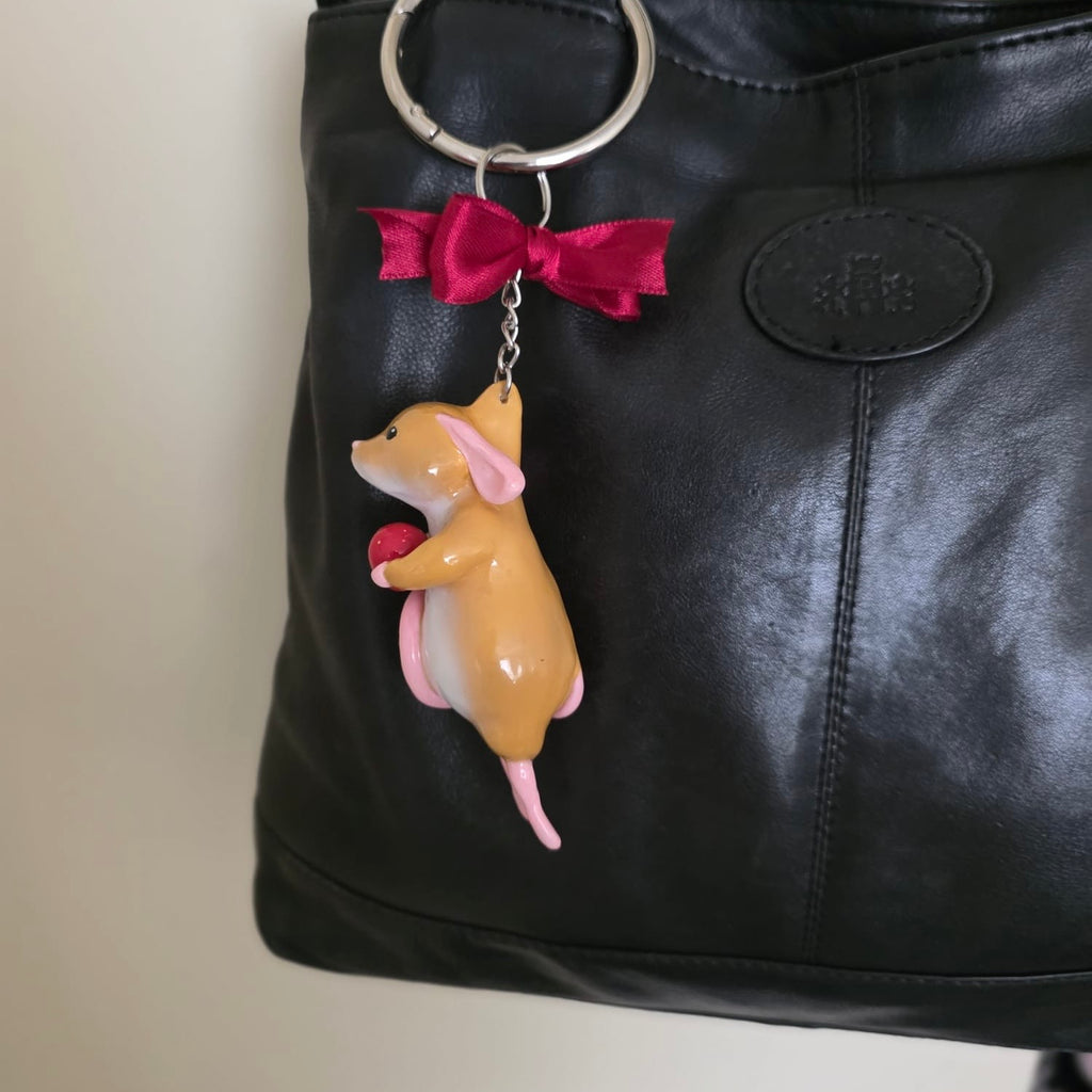 Strawberry Mouse Bag Charm